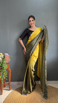Exclusive Partywear Dual Color Saree Soft Chinon Ready To Wear saree Indian Wear Outfit