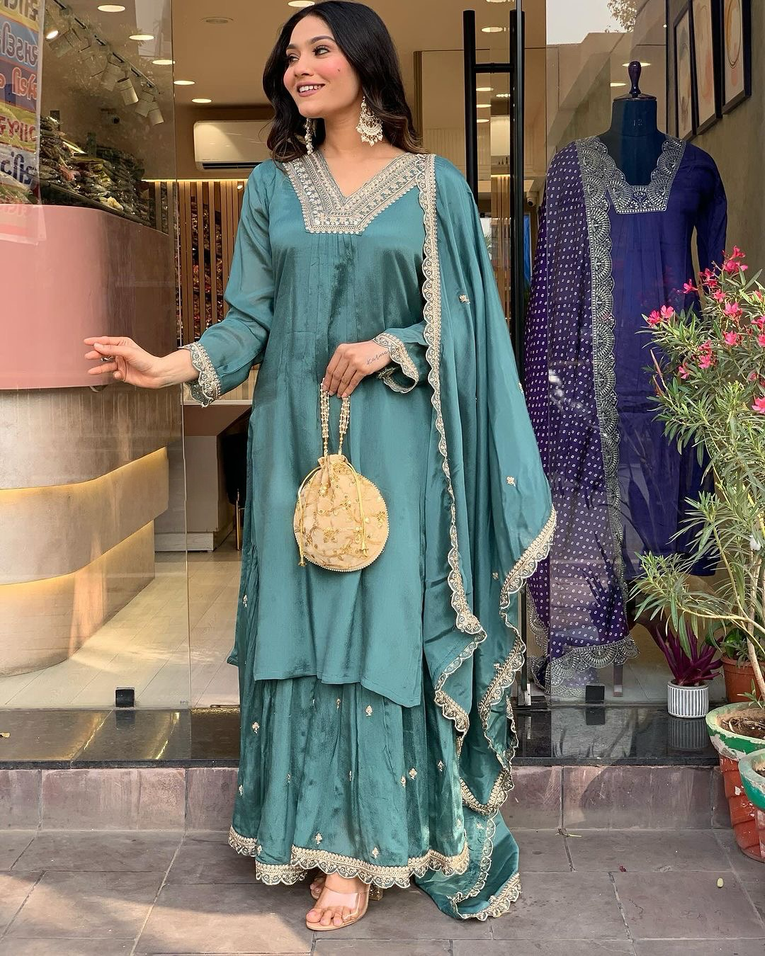 Festival Wear Sharara Suit Indian Wedding Wear Dress Punjabi Sarara Suit Full Stitched