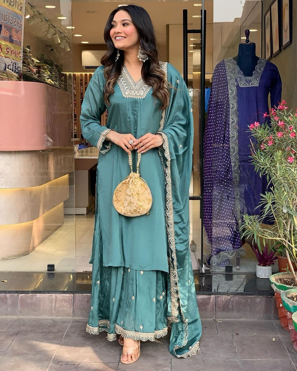 Festival Wear Sharara Suit Indian Wedding Wear Dress Punjabi Sarara Suit Full Stitched