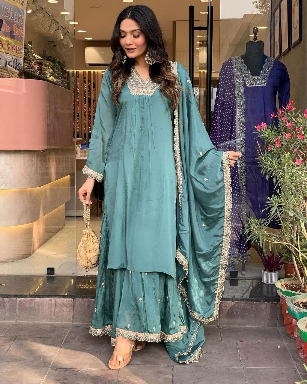 Festival Wear Sharara Suit Indian Wedding Wear Dress Punjabi Sarara Suit Full Stitched