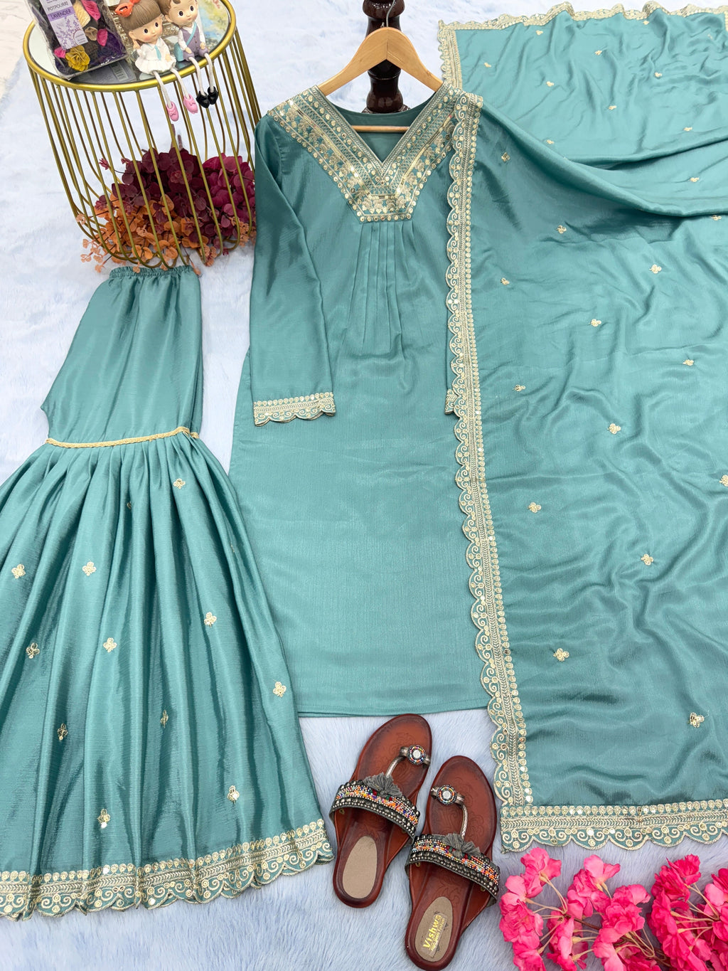 Festival Wear Sharara Suit Indian Wedding Wear Dress Punjabi Sarara Suit Full Stitched