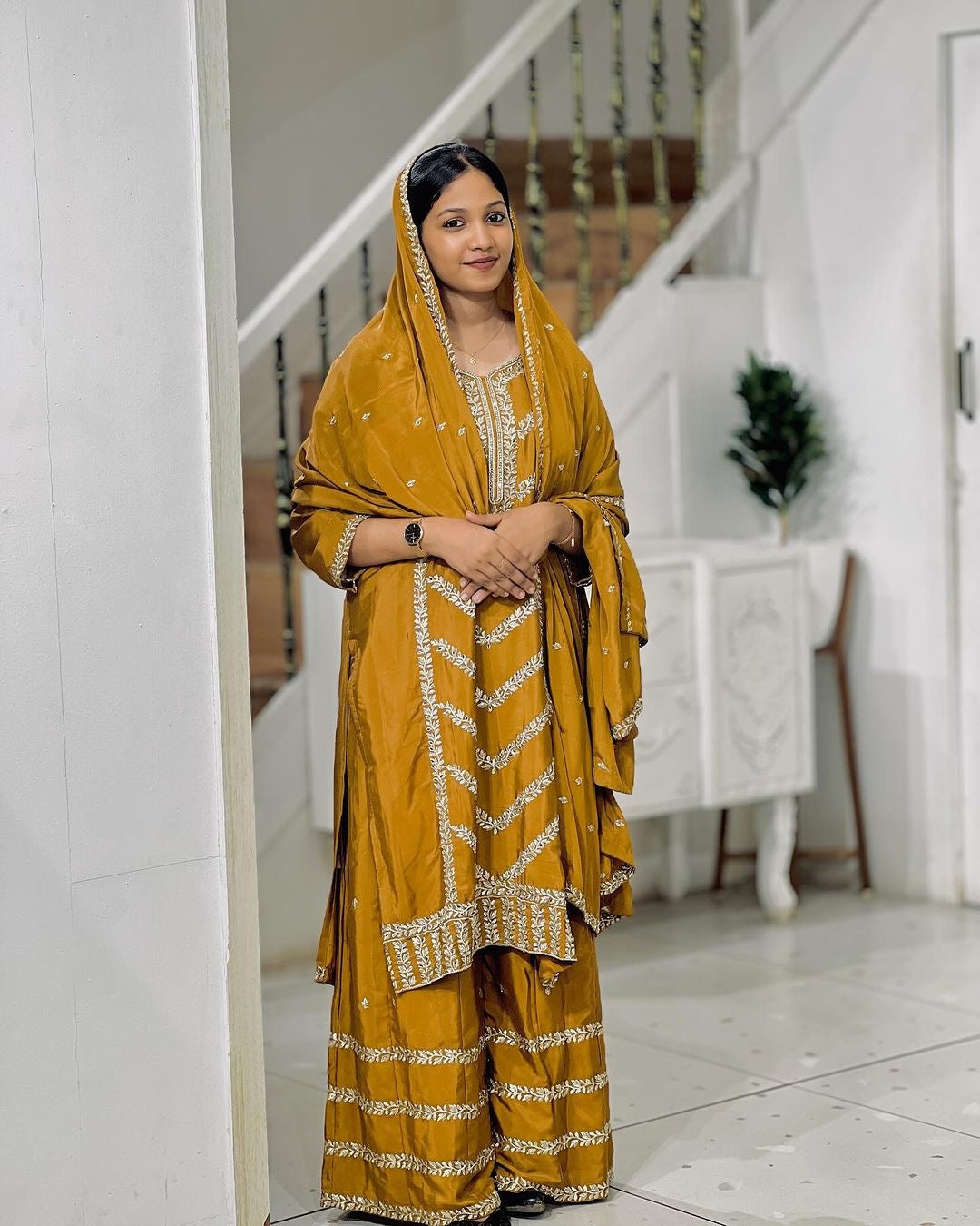Yellow Salwar Suit Kurti Palazzo Set Traditional Wear Salwar kameez Pakistani Suit