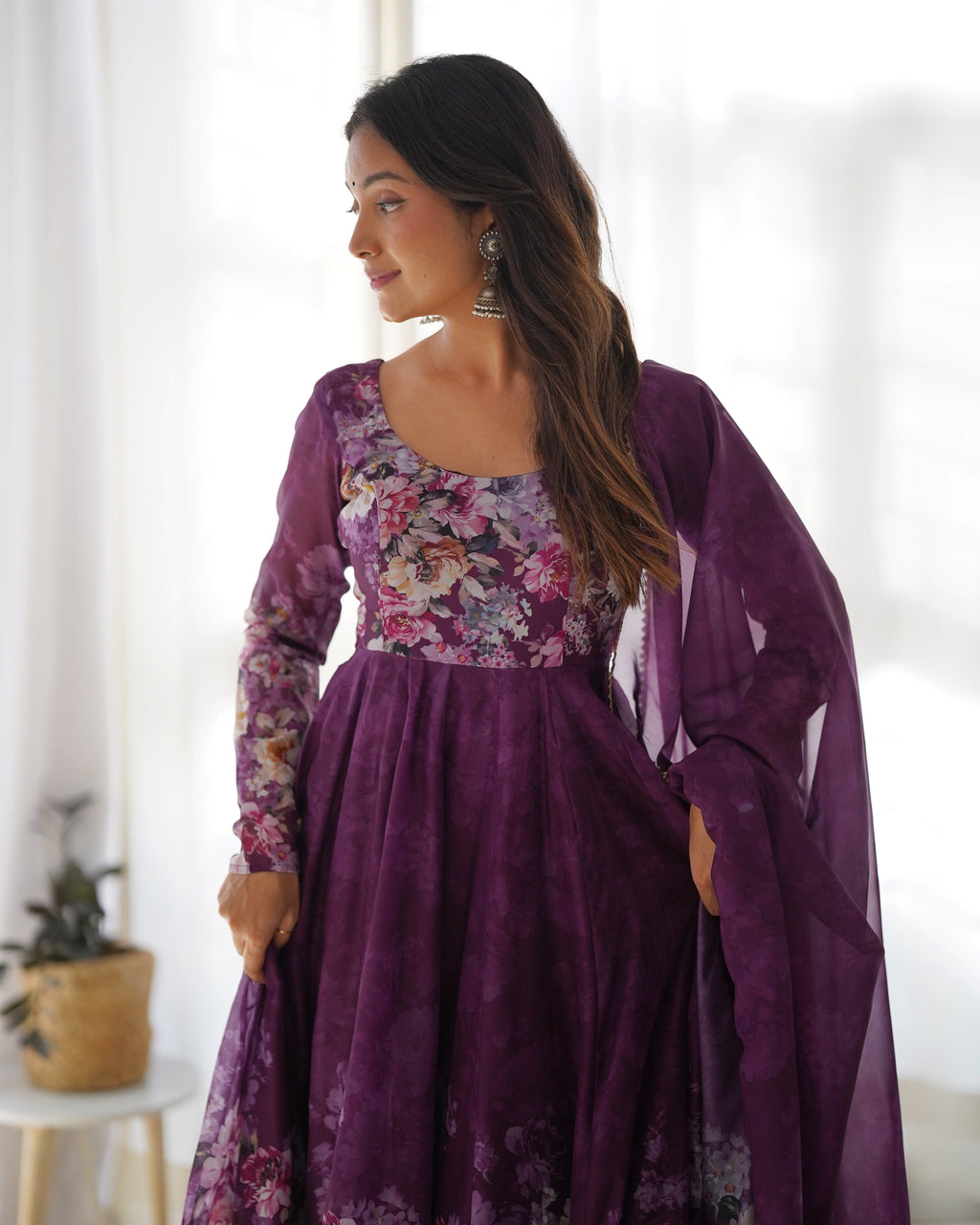 Anarkali gown  Georgette Gown Full Stitched Partywear Gown Indian Dress