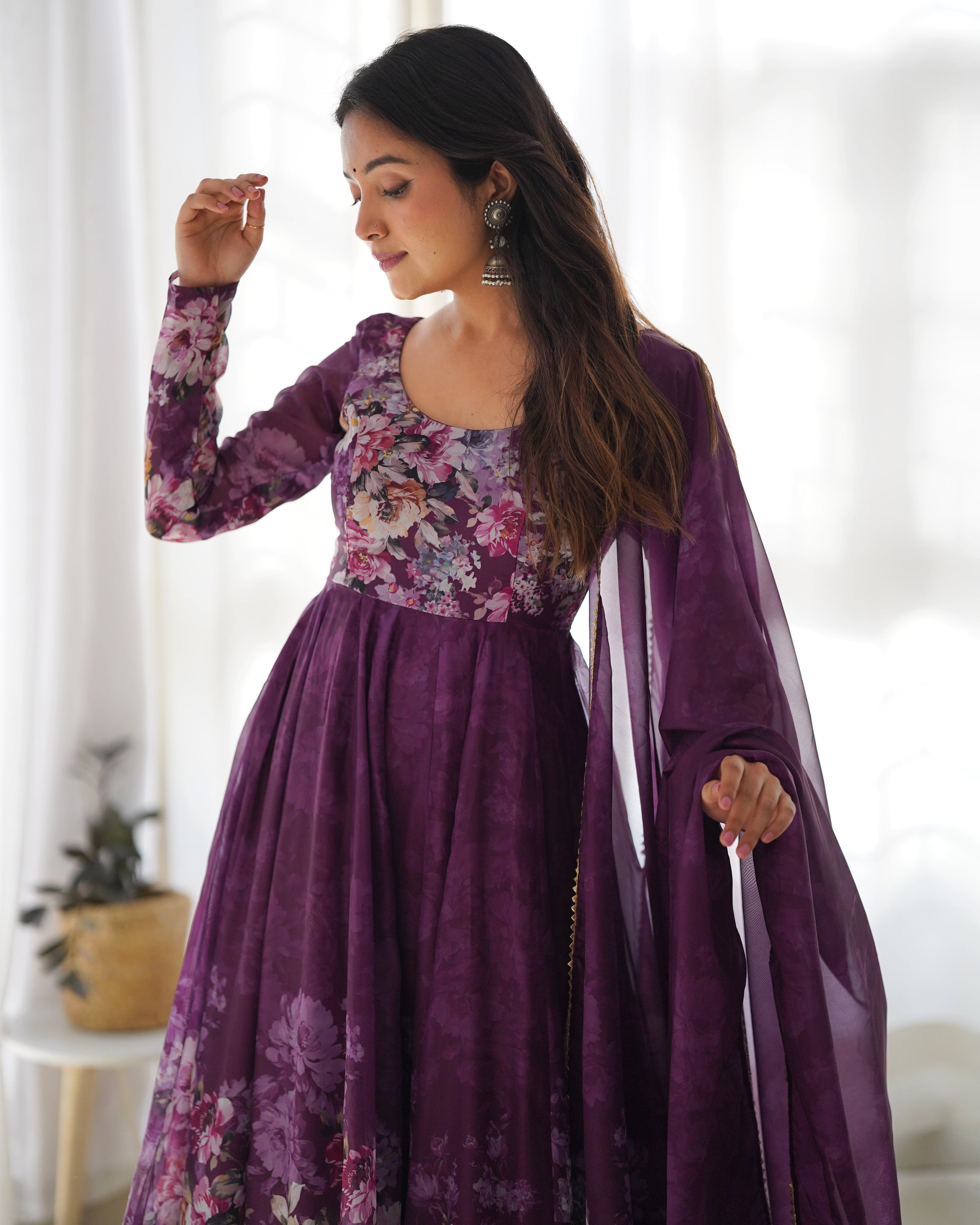 Anarkali gown  Georgette Gown Full Stitched Partywear Gown Indian Dress