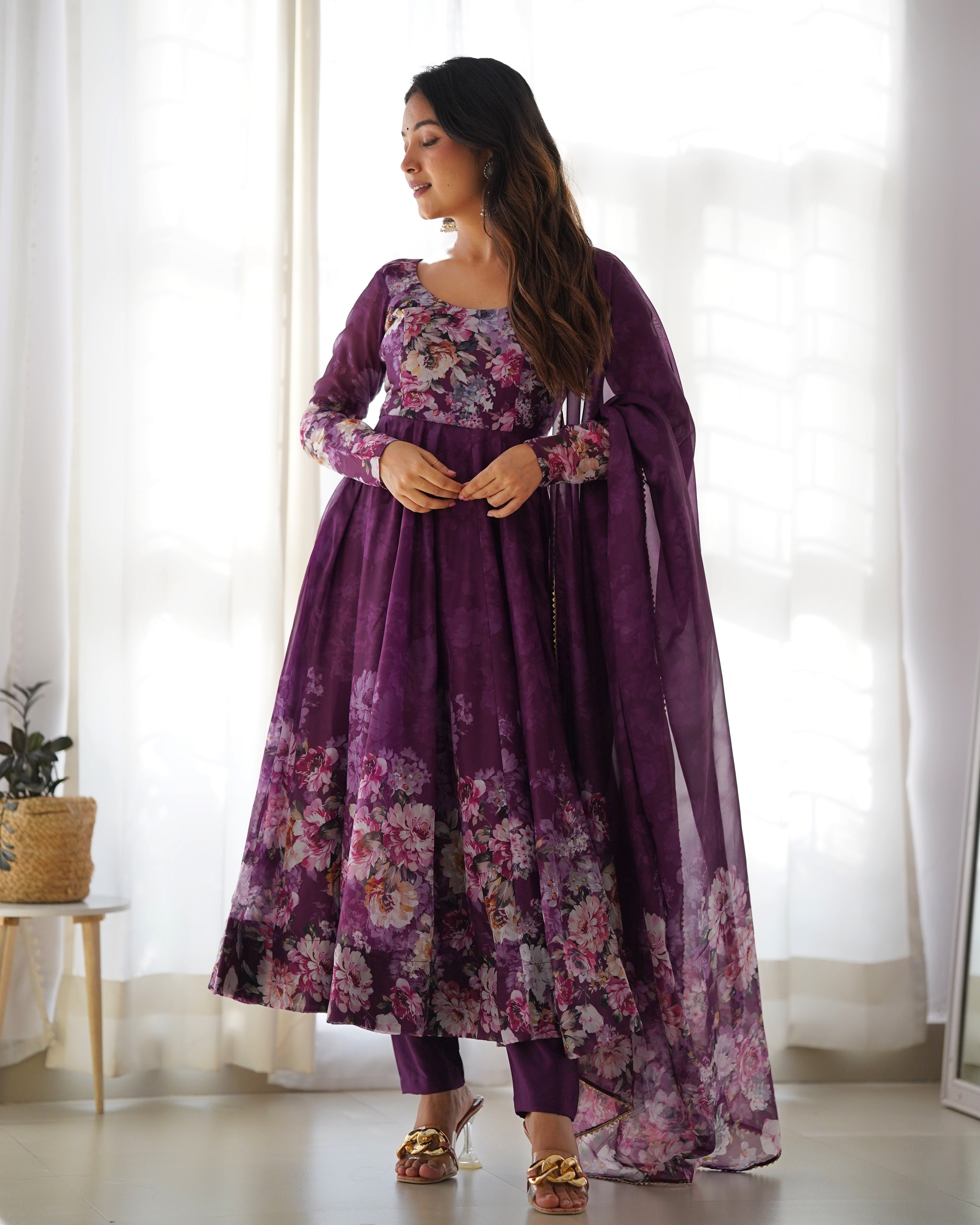 Anarkali gown  Georgette Gown Full Stitched Partywear Gown Indian Dress