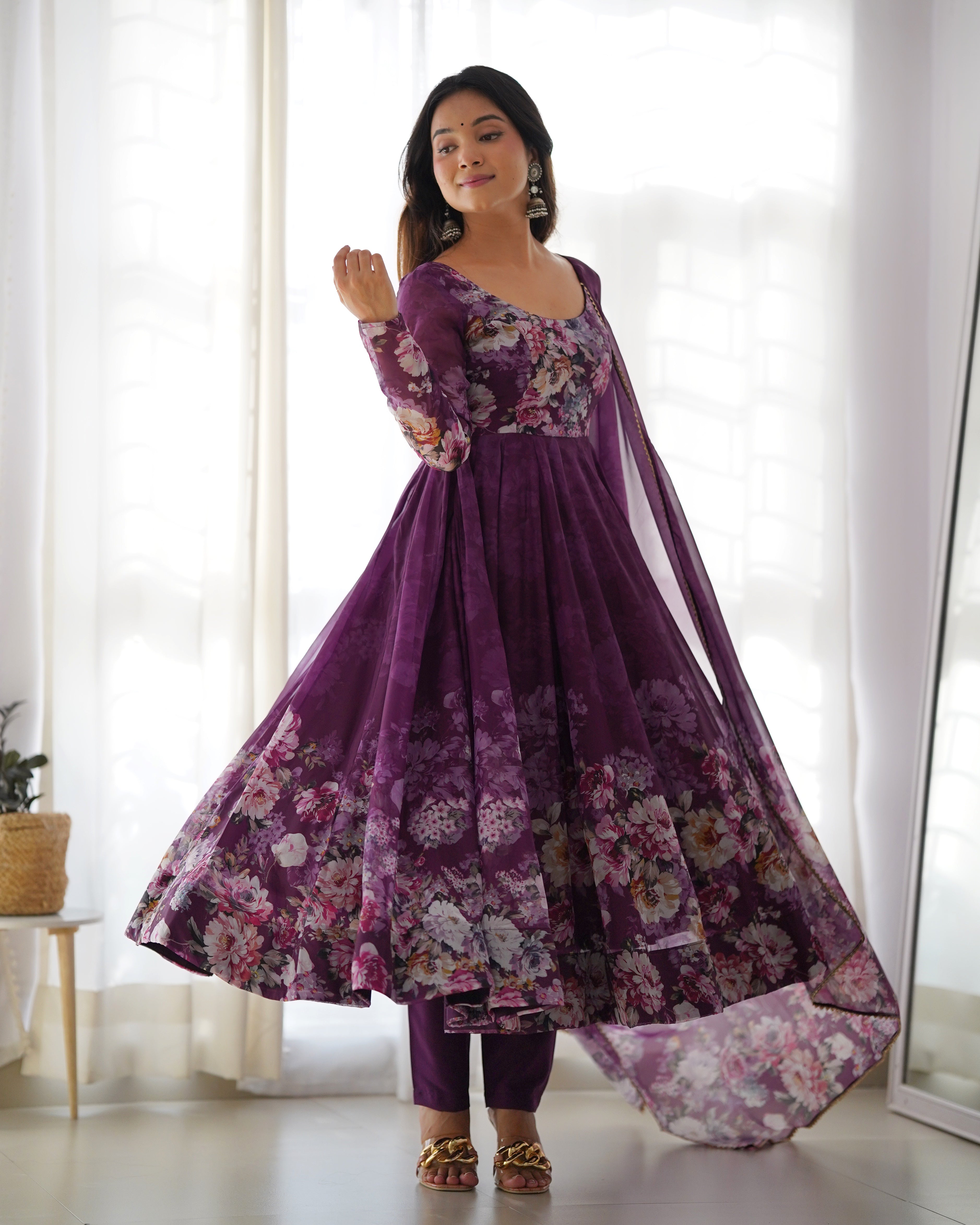 Anarkali gown  Georgette Gown Full Stitched Partywear Gown Indian Dress