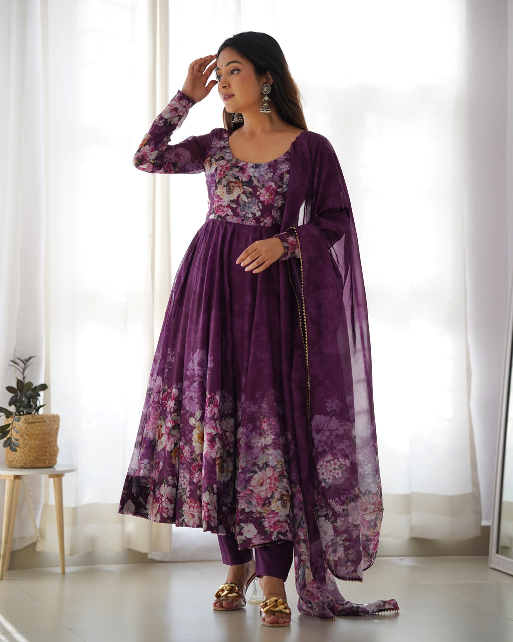 Anarkali gown  Georgette Gown Full Stitched Partywear Gown Indian Dress