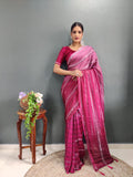 Trendy Swarowski Diamond Saree Wedding Wear sari Indian Outfit Ready to Wear saree