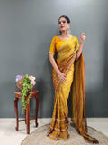 Trendy Swarowski Diamond Saree Wedding Wear sari Indian Outfit Ready to Wear saree