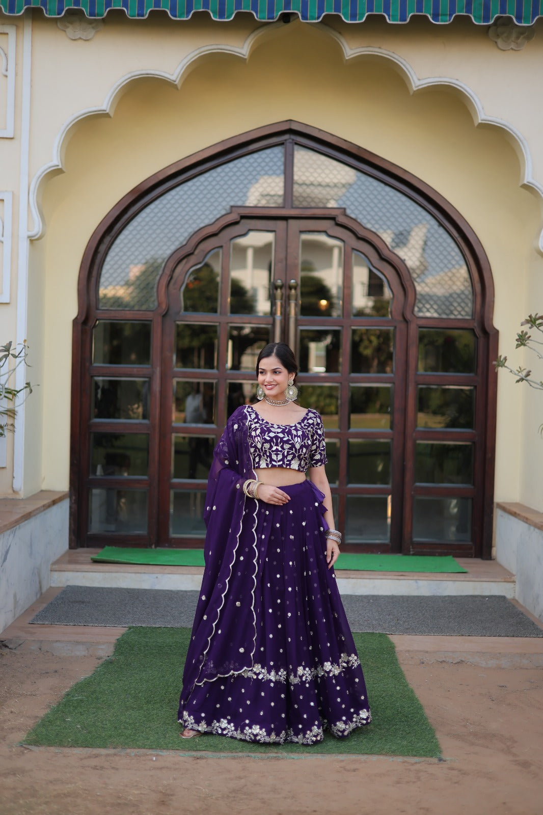 Designer Faux Blooming Lehenga Choli With Dupatta Set