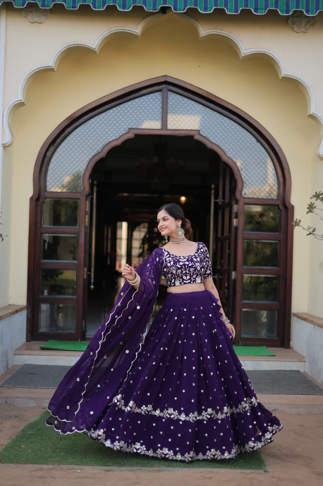 Designer Faux Blooming Lehenga Choli With Dupatta Set