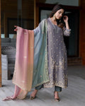 Designer Salwar Kameez Sequins Embroidery Work Pakistani Suit Straight Kurti Set
