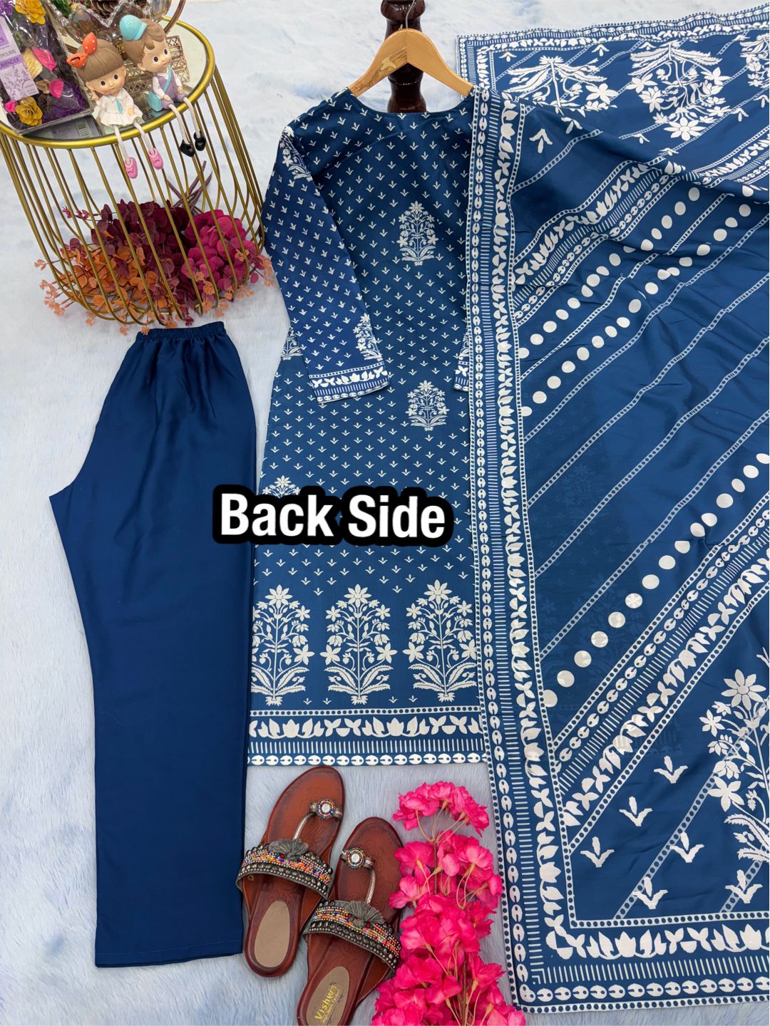 Blue Kurti Set With Dupatta Formal Wear Dress Salwar Kameez Indian Wedding Dress Pakistani suit