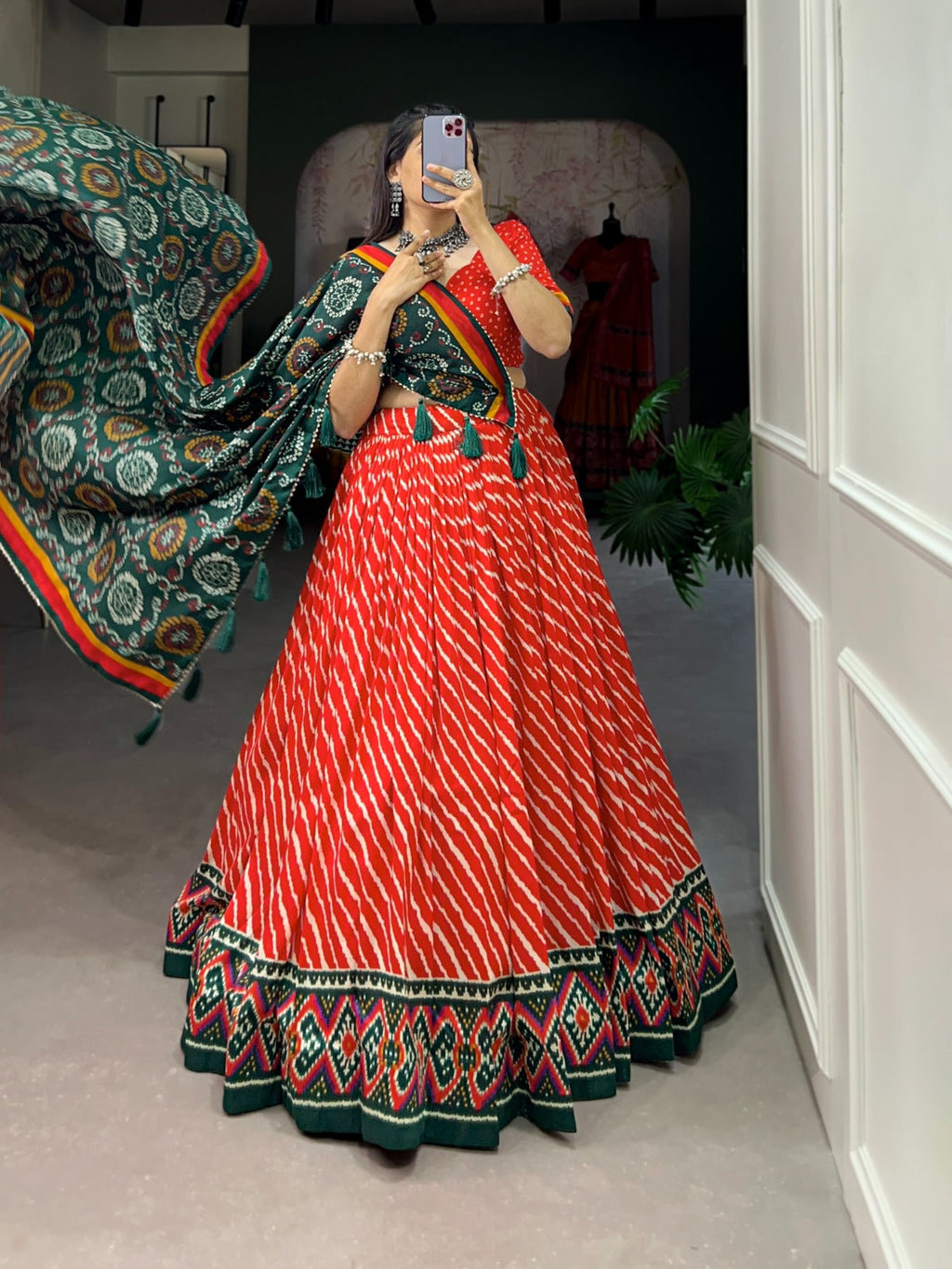 Beautiful Lehenga Choli With Printed Silk Choli Indian Traditional Wear Chaniya Choli