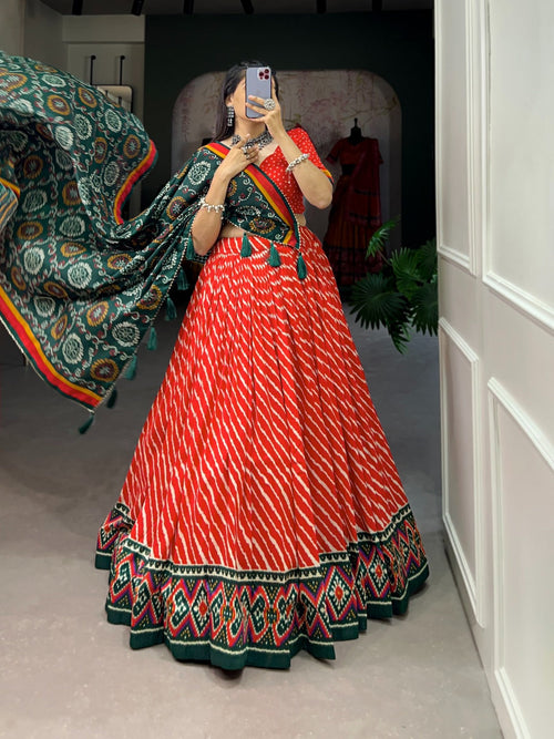 Beautiful Lehenga Choli With Printed Silk Choli Indian Traditional Wear Chaniya Choli