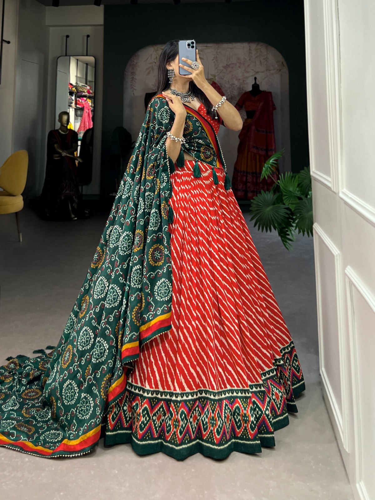 Beautiful Lehenga Choli With Printed Silk Choli Indian Traditional Wear Chaniya Choli