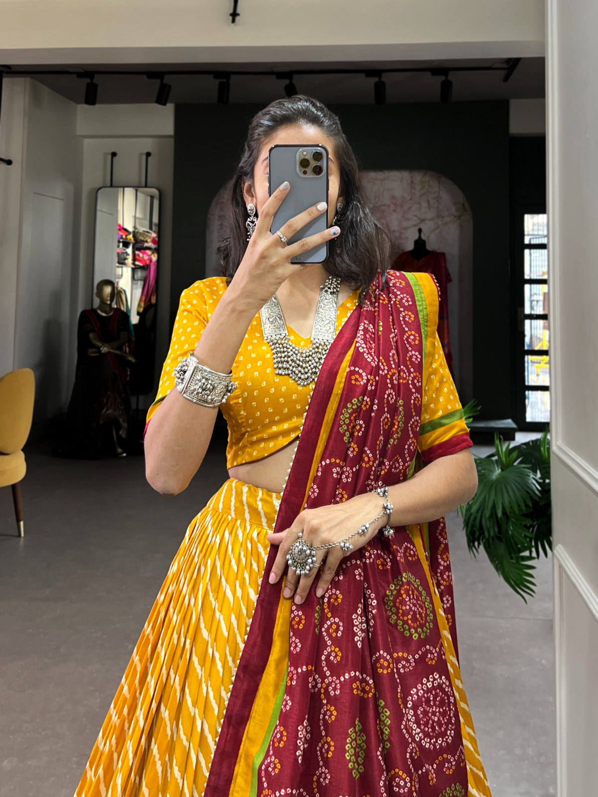 Indian Traditional Lehenga Choli Wear With Print Patola Lehenga Choli