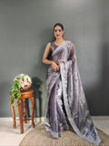 Premium Jimmy chu Silk Saree Festival Wear Outfit Indian Wedding saree