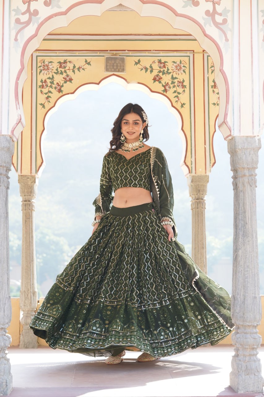 Designer Embroidered work Lehenga Choli with Dupatta traditional wear