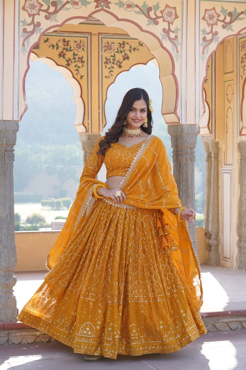 Designer Embroidered work Lehenga Choli with Dupatta traditional wear