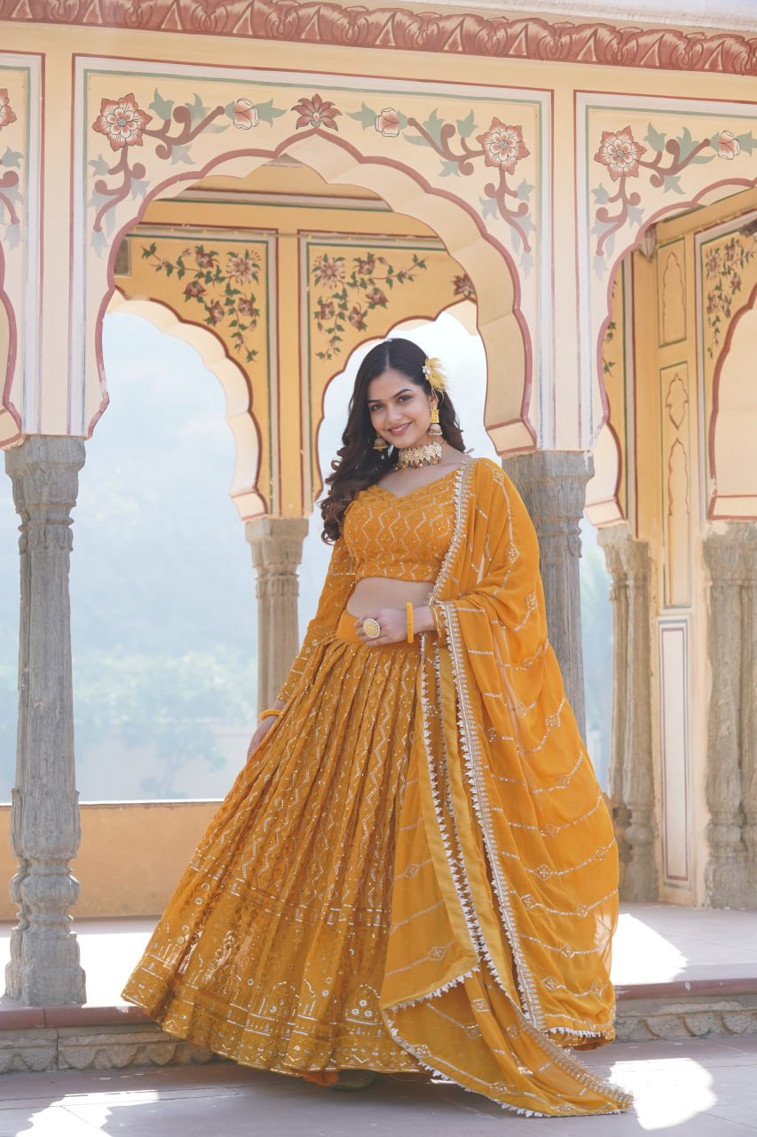 Designer Embroidered work Lehenga Choli with Dupatta traditional wear