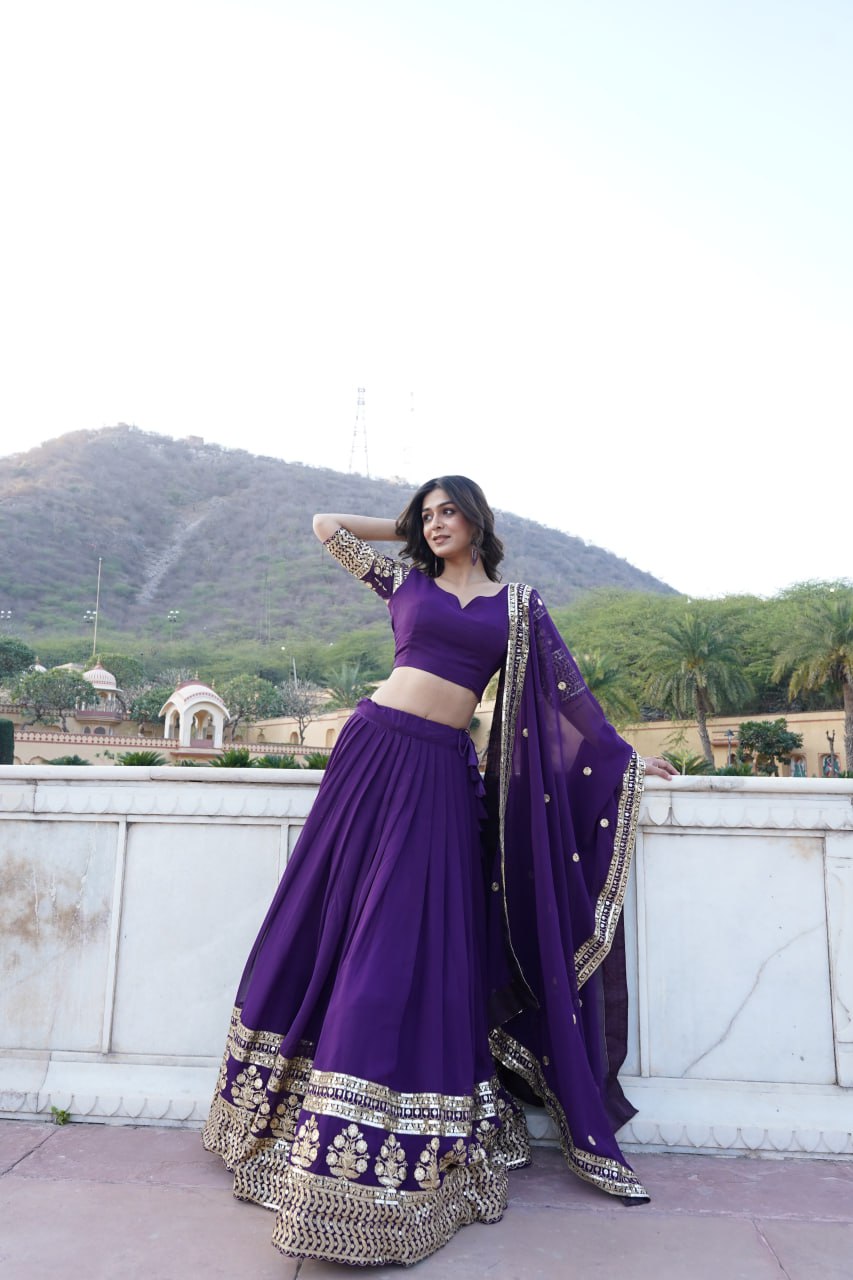 Designer Sequins lehenga choli Wedding lengha for women Partywear Lehenga
