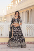 Black Designer lehenga Pure Viscose Jacquard Lehenga Choli Dupatta Set