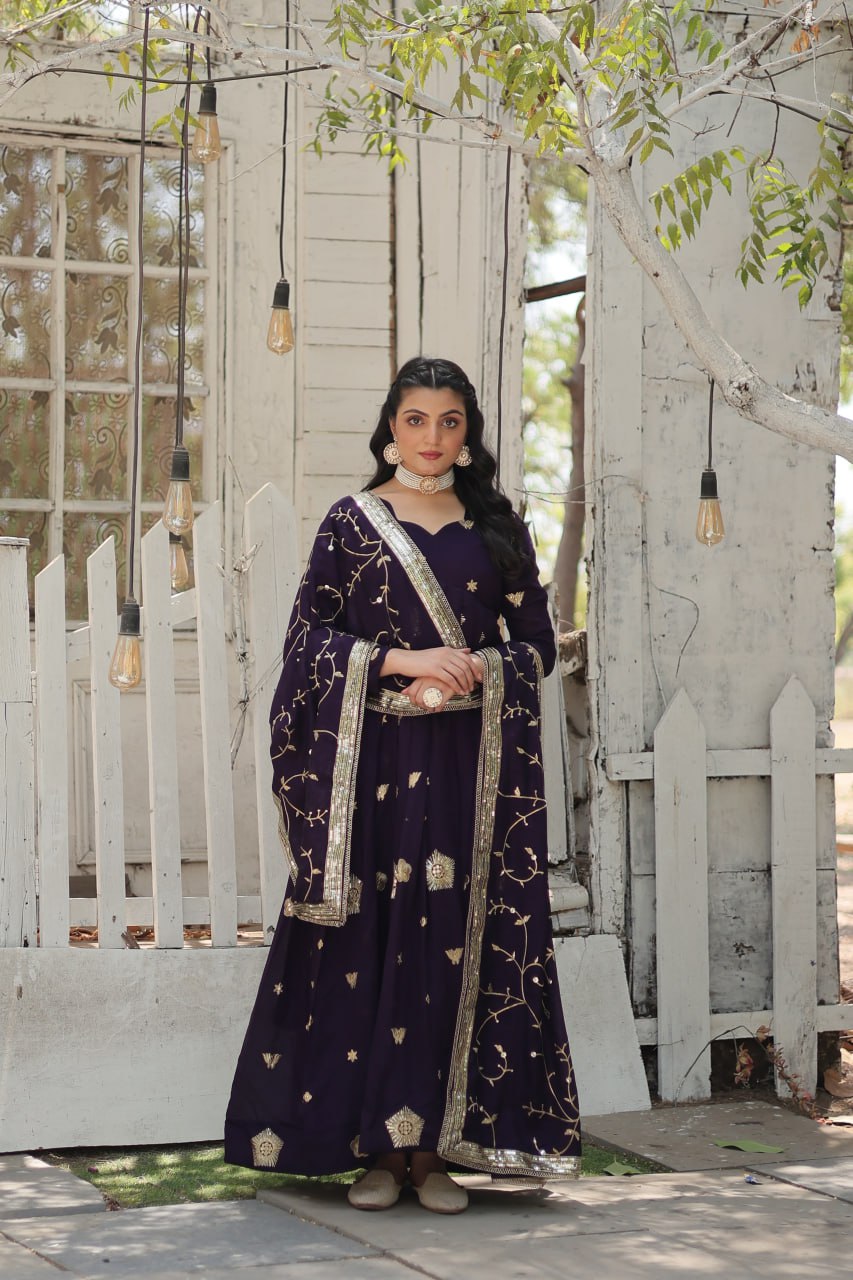 Designer Wedding Wear Anarkali Gown Indian Festival Dress Full Stitched Gown