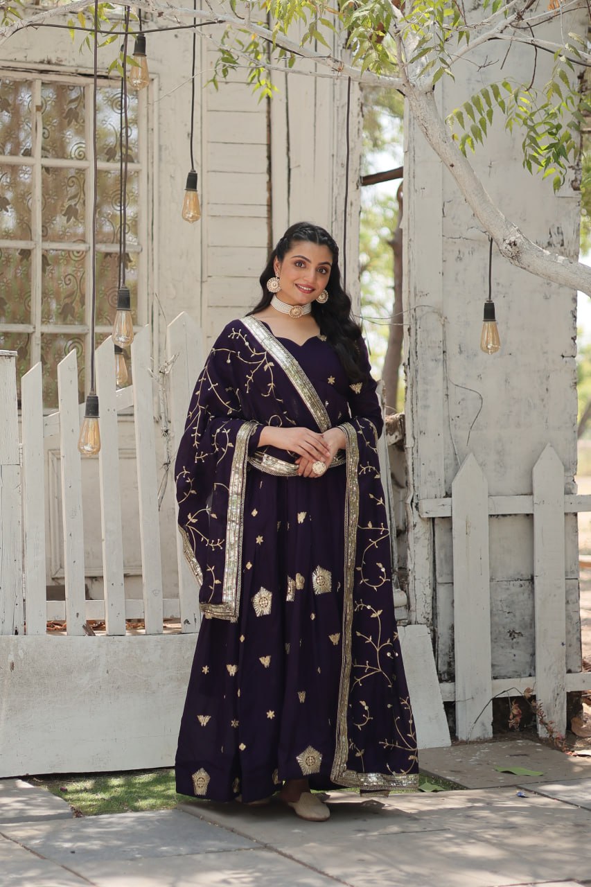 Designer Wedding Wear Anarkali Gown Indian Festival Dress Full Stitched Gown
