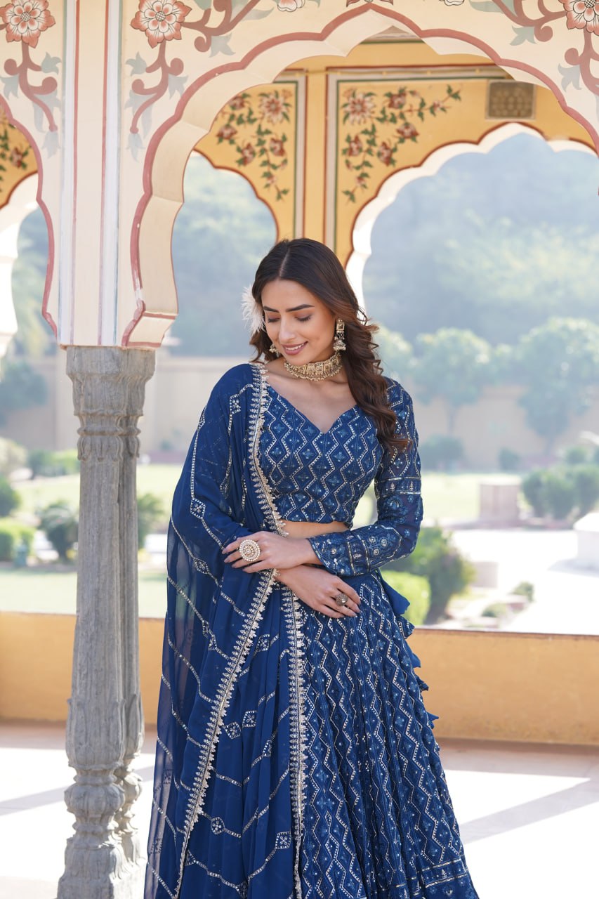Designer Embroidered work Lehenga Choli with Dupatta traditional wear