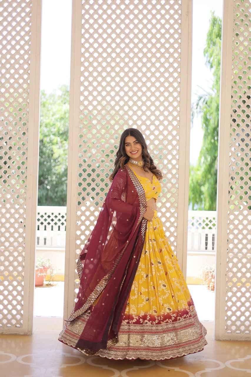 Jacquard lehenga choli Premium Lehenga Bridal wear dress Wedding Bridesmaids lehenga choli