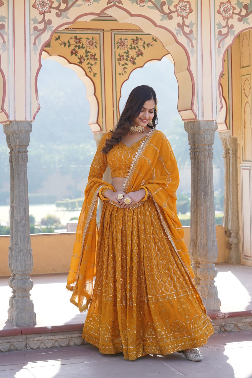 Designer Embroidered work Lehenga Choli with Dupatta traditional wear
