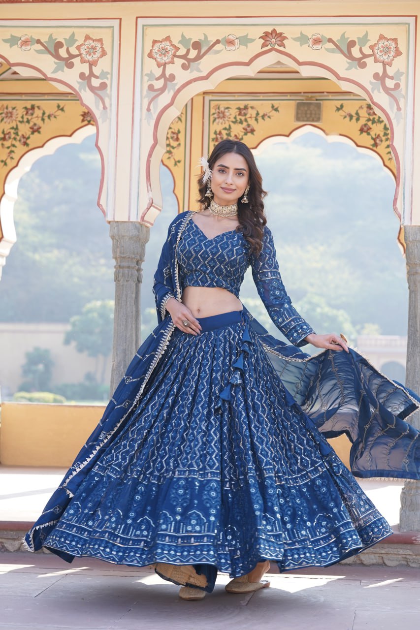 Designer Embroidered work Lehenga Choli with Dupatta traditional wear