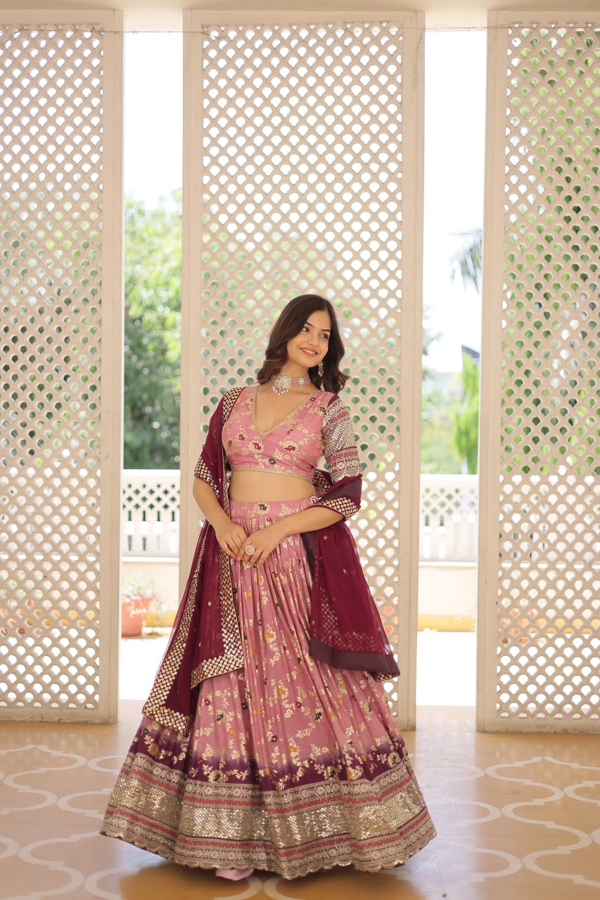 Jacquard lehenga choli Premium Lehenga Bridal wear dress Wedding Bridesmaids lehenga choli