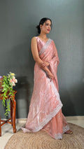 Premium Jimmy chu Silk Saree Festival Wear Outfit Indian Wedding saree
