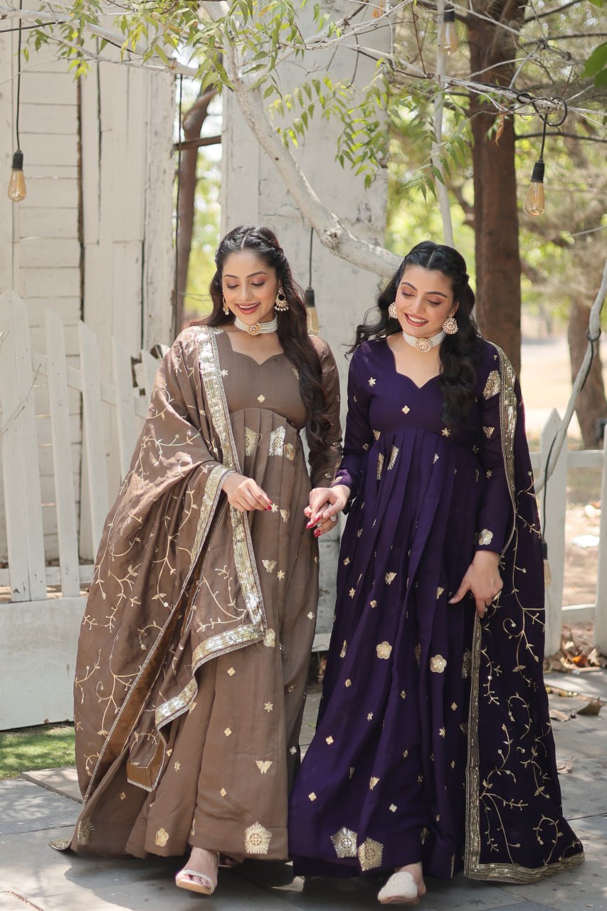 Designer Wedding Wear Anarkali Gown Indian Festival Dress Full Stitched Gown