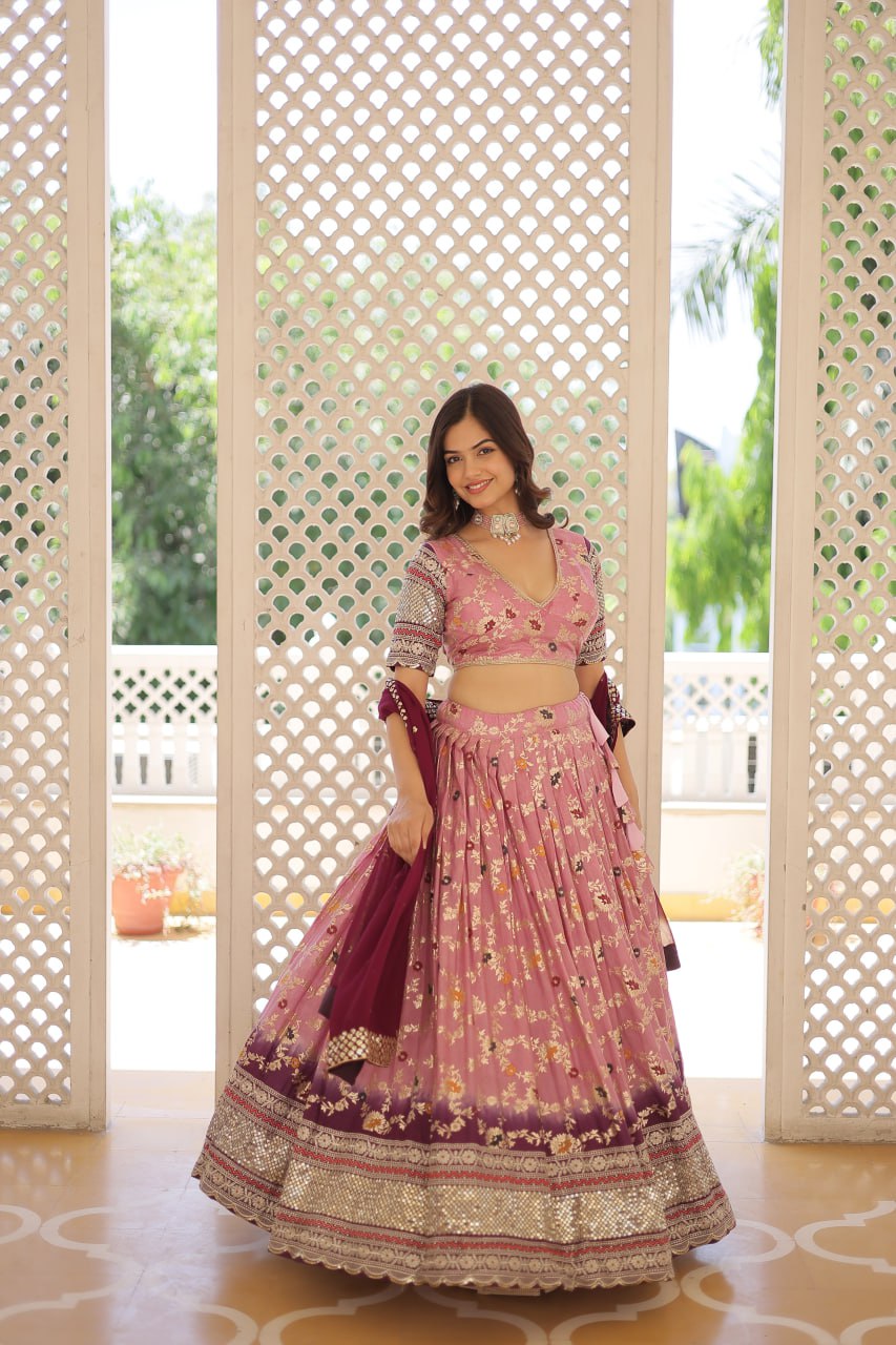 Jacquard lehenga choli Premium Lehenga Bridal wear dress Wedding Bridesmaids lehenga choli