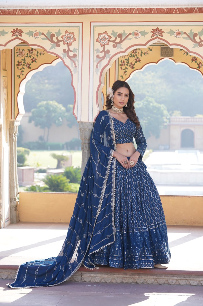 Designer Embroidered work Lehenga Choli with Dupatta traditional wear