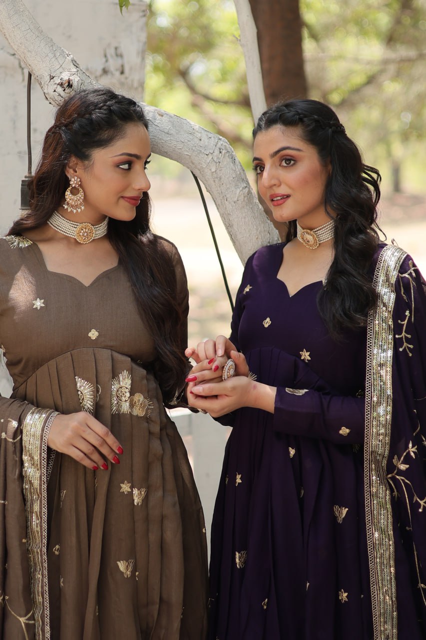 Designer Wedding Wear Anarkali Gown Indian Festival Dress Full Stitched Gown