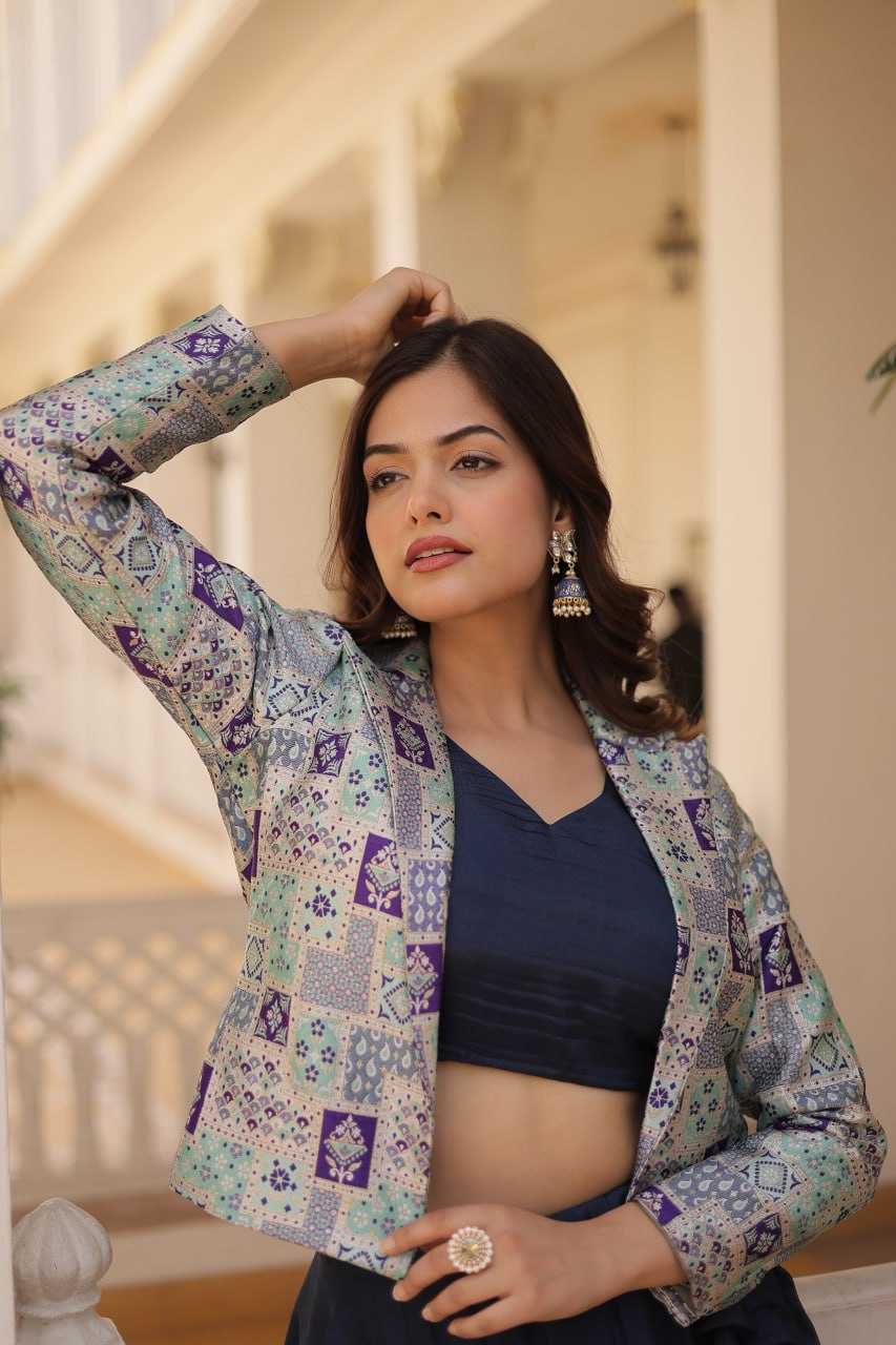 Indian Traditional Wear Beautiful Lehenga With Pretty Koty Festival Lehenga