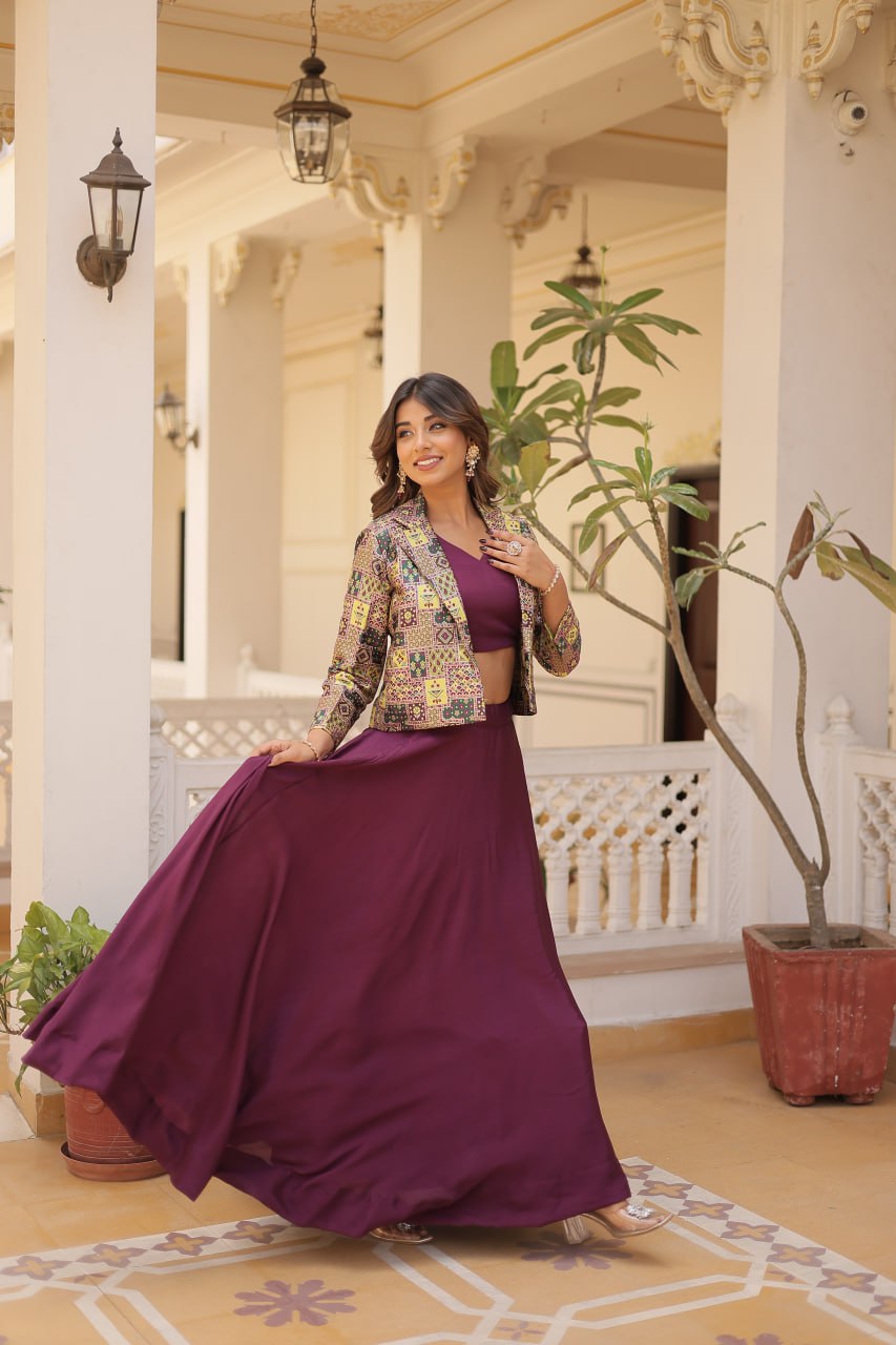 Pretty Lehenga Choli With Beautiful Koty Lehenga Indian Traditional Wear