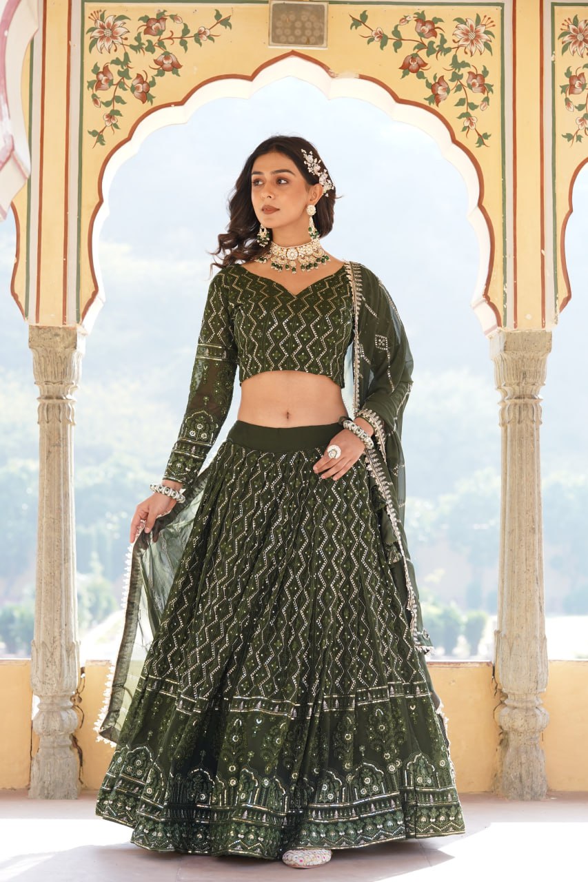 Designer Embroidered work Lehenga Choli with Dupatta traditional wear
