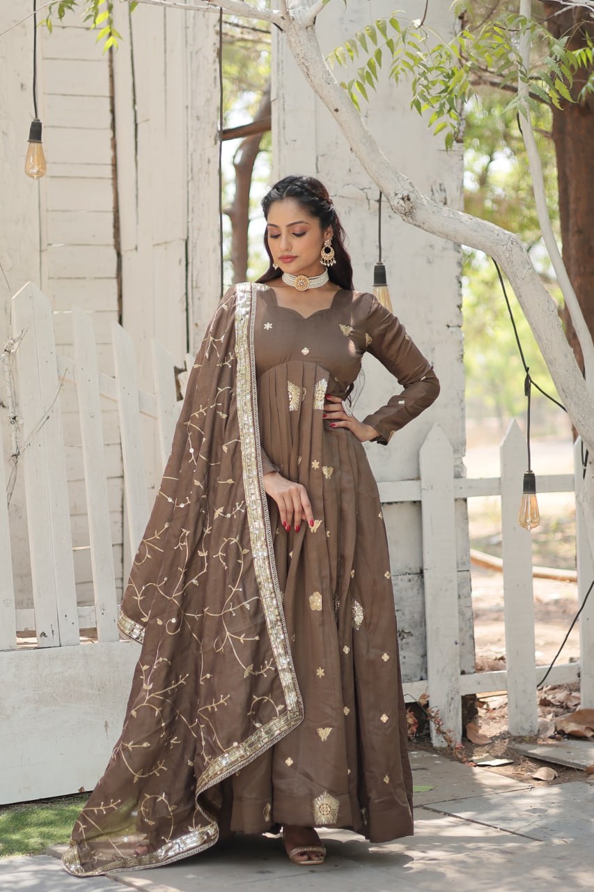 Designer Wedding Wear Anarkali Gown Indian Festival Dress Full Stitched Gown