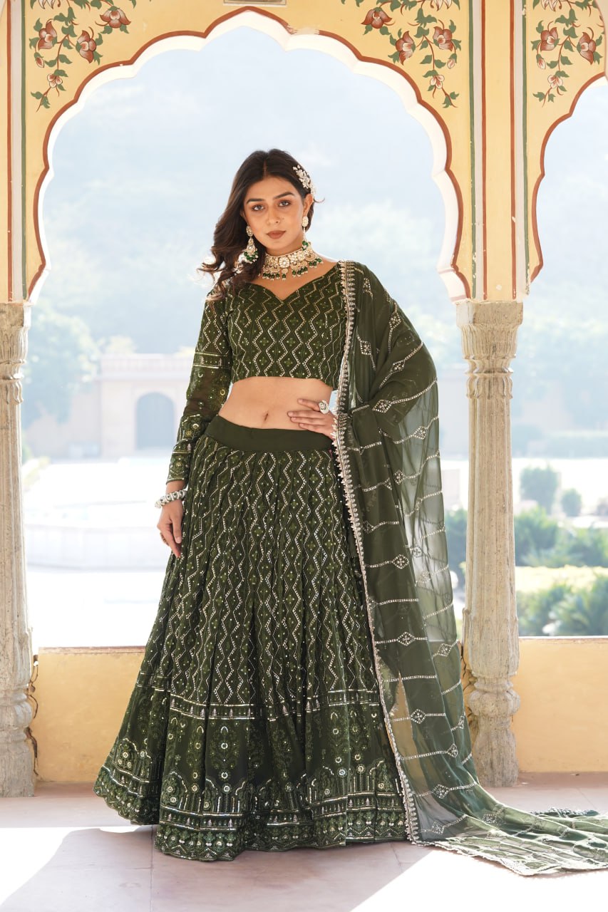 Designer Embroidered work Lehenga Choli with Dupatta traditional wear