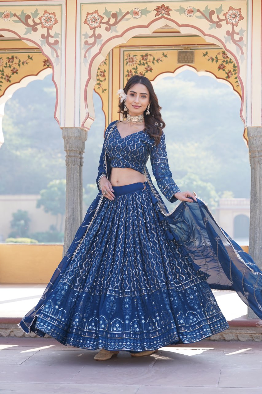 Designer Embroidered work Lehenga Choli with Dupatta traditional wear